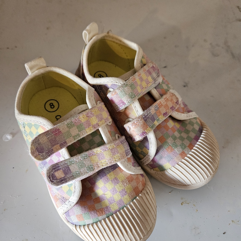 Cat & Jack Pastel Checkered Kids Sneakers